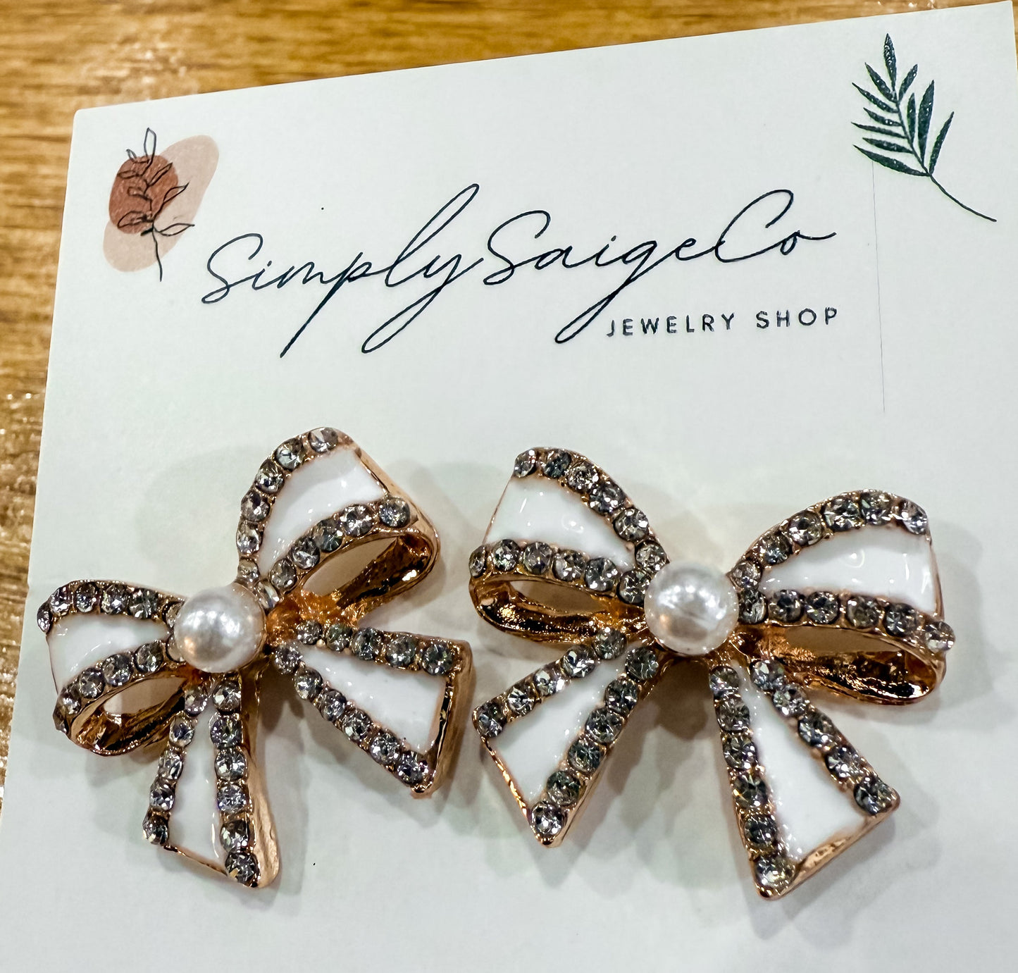 Bow Stud Earrings ft. Pearl - The Shelby Company Tennessee