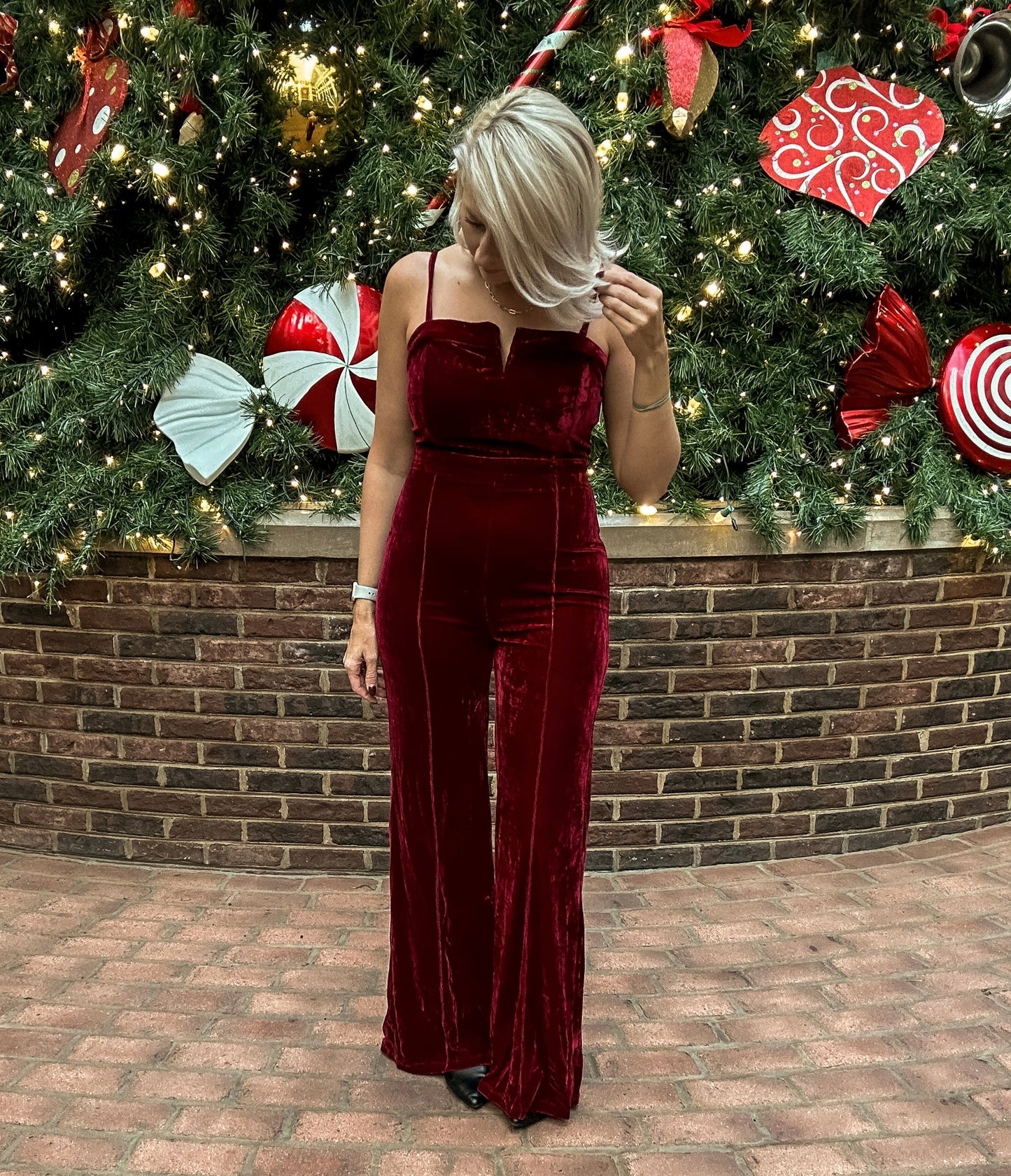 Chic Holiday - Velvet Jumpsuit - The Shelby Company Tennessee