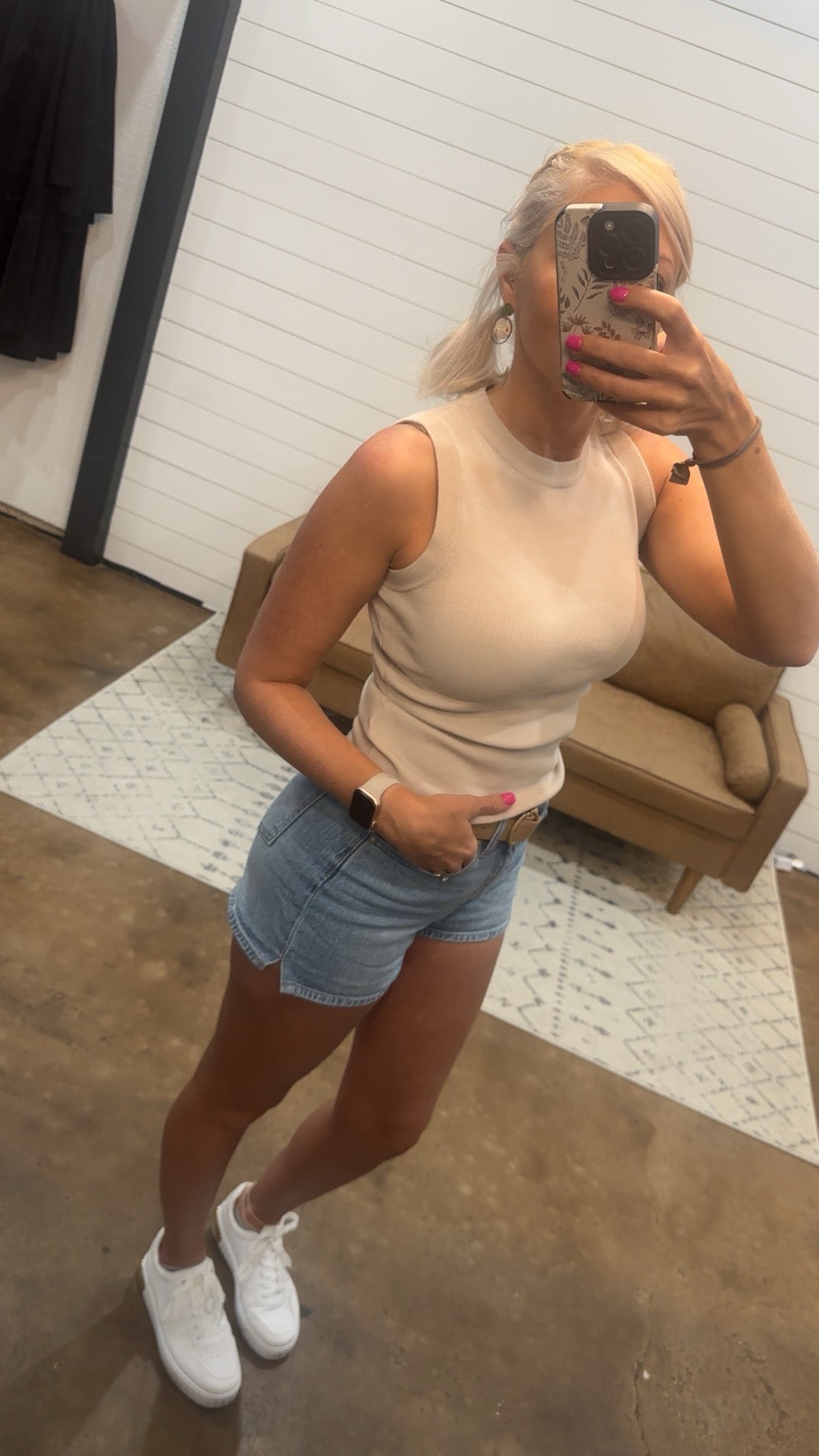 Knit Sleeveless Top - Oatmeal - The Shelby Company Tennessee