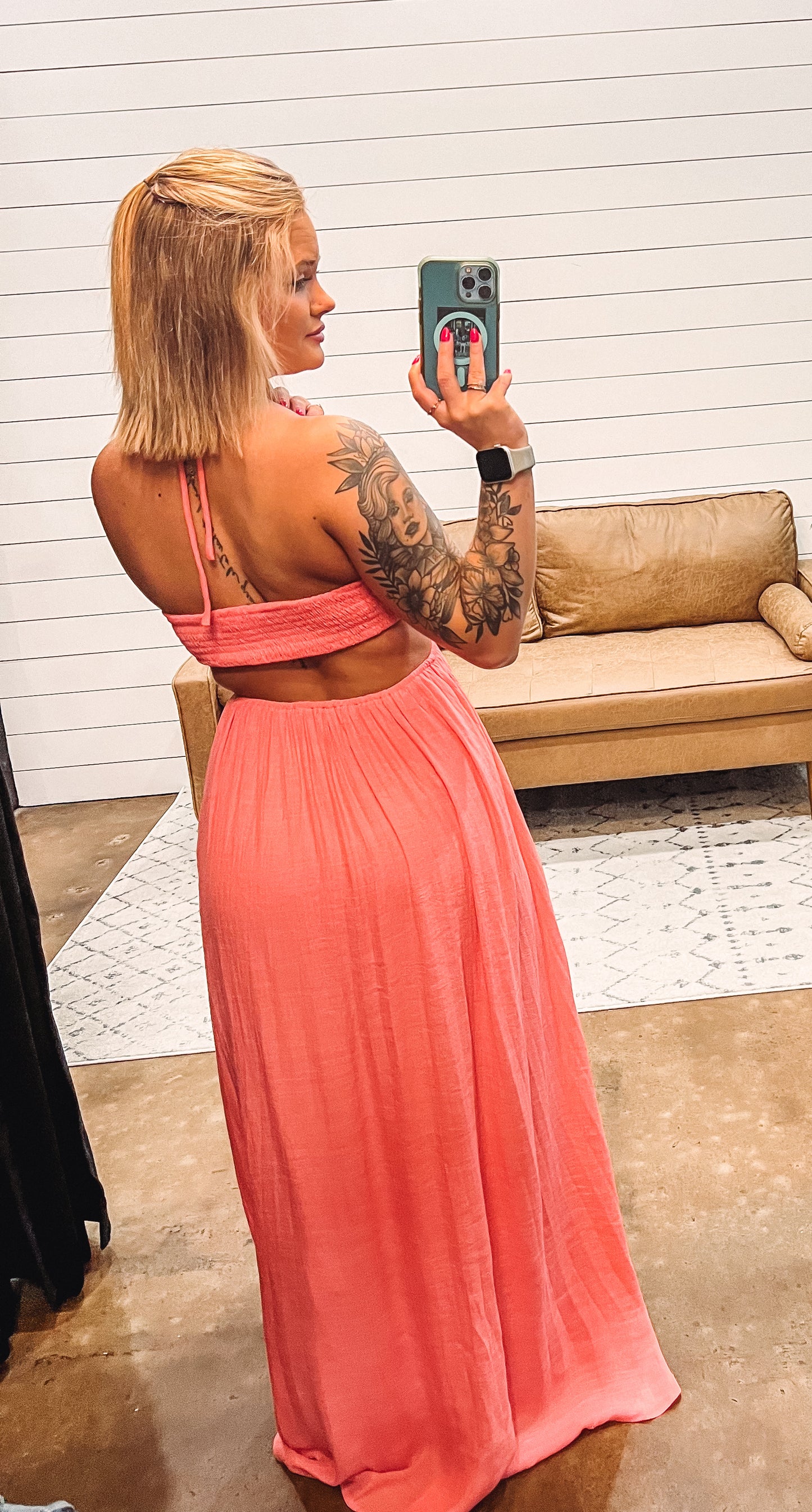 Summer Nights - Coral Maxi Dress