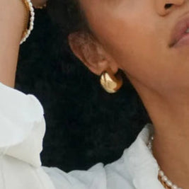 Kane Dome Drop Earring - Gold