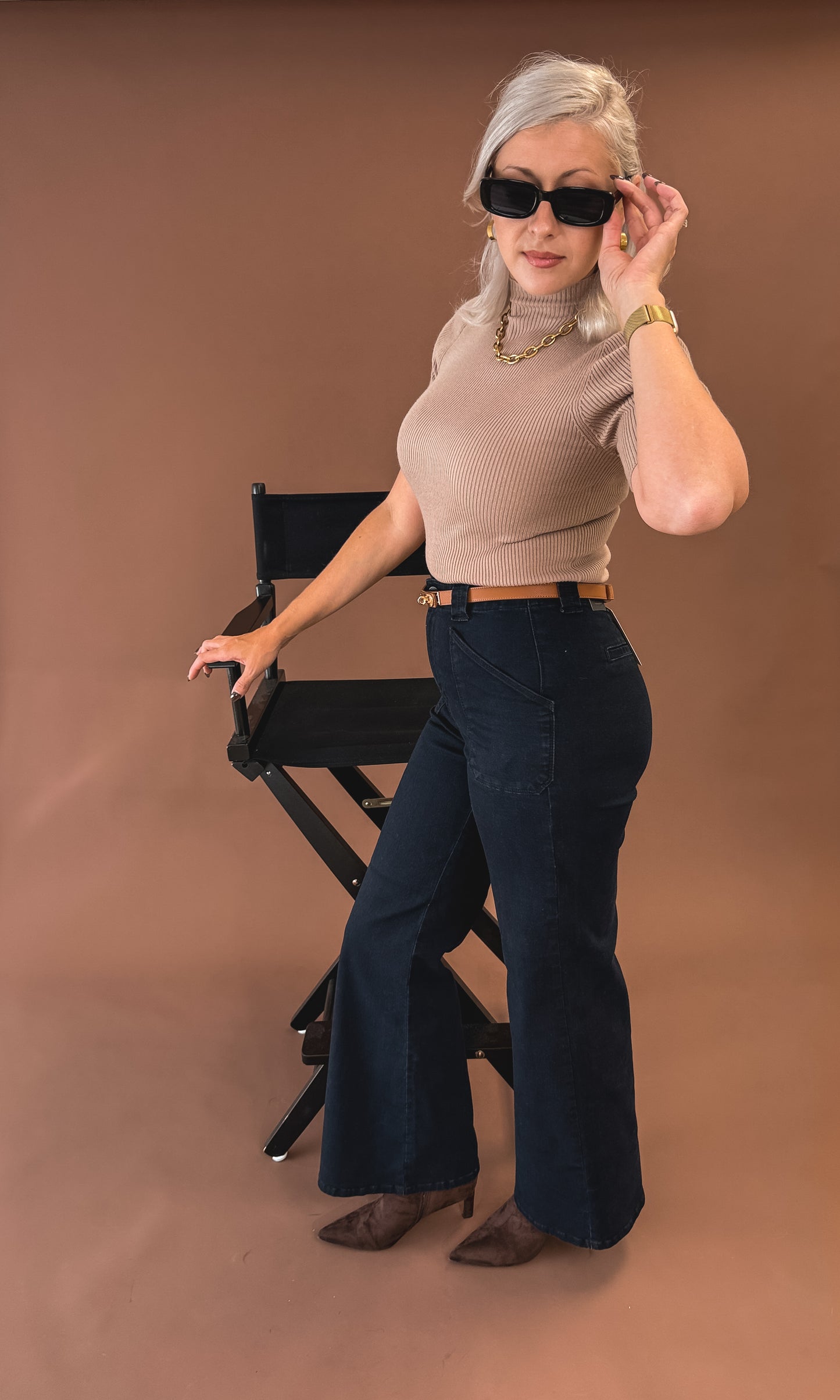 The Chapter One Flare – Black Patch Pocket Wide Leg