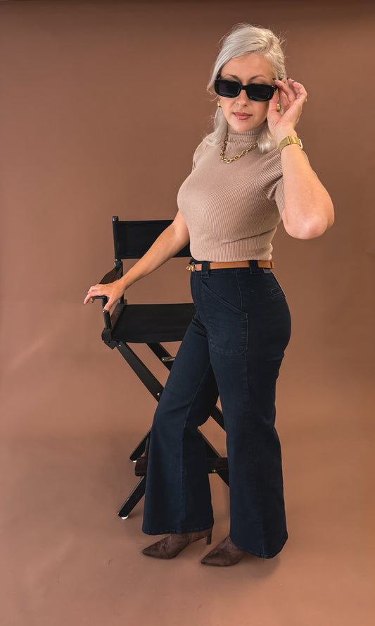 The Chapter One Flare – Black Patch Pocket Wide Leg