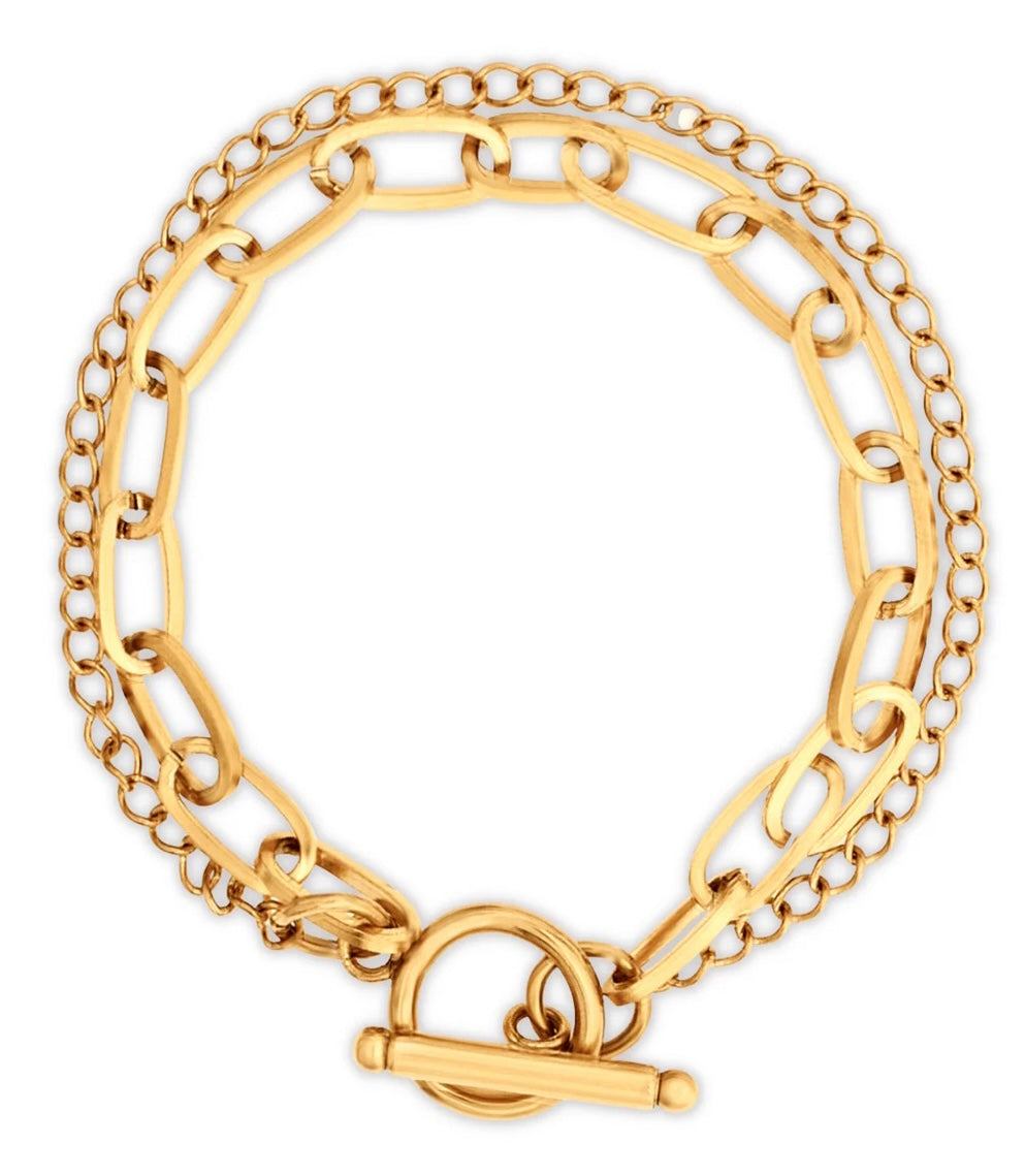 Arden Double Chain Bracelet - Gold