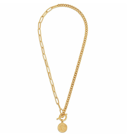 Stacie Toggle Chain Necklace - Gold