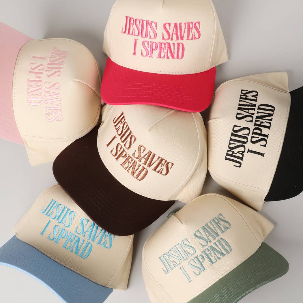 JESUS SAVES I SPEND - TRUCKER HAT - The Shelby Company Tennessee