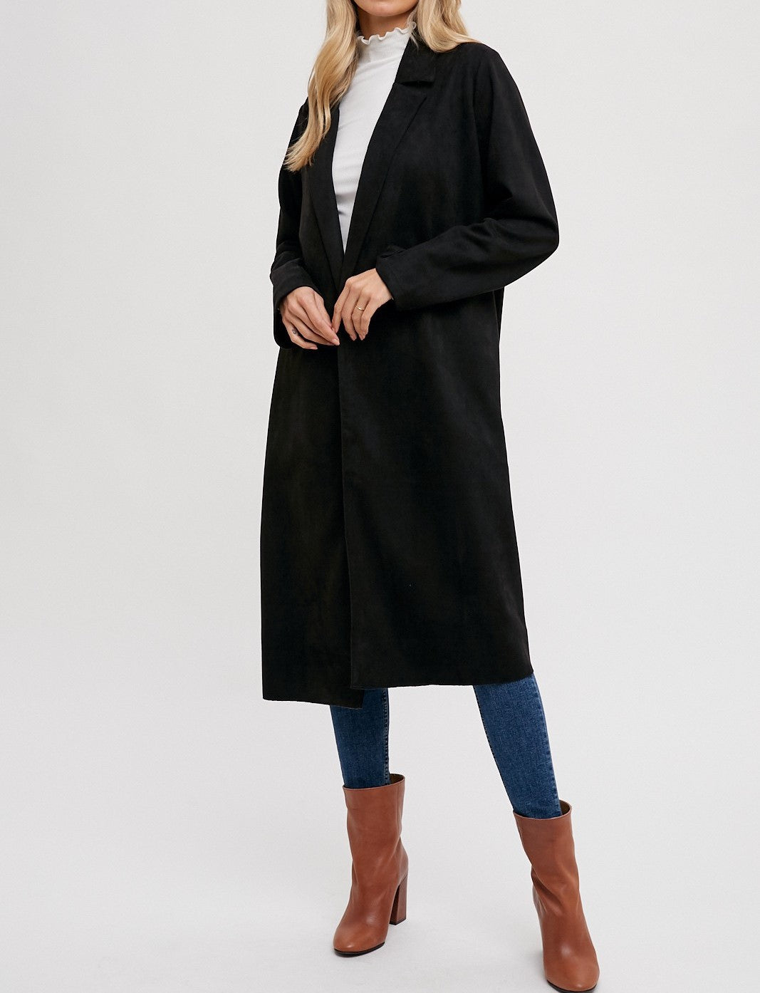 Faux Suede Trench Coat - Old Money Fashion - Chic Style