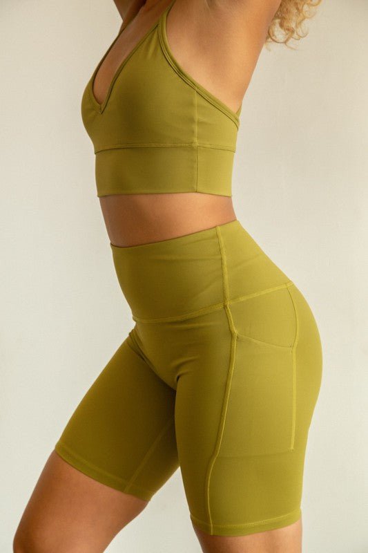 High Waist Yoga pants Short Side Pocket - The Shelby Company Tennessee